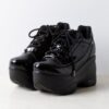 Attagirl Japanese Platform Sneakers Gothic Shoes 9cm Black Enamel